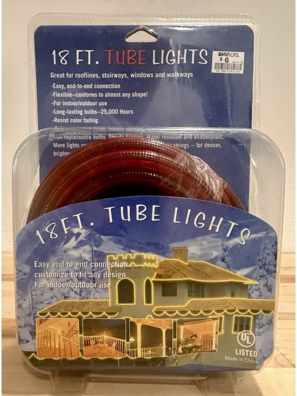 18 ft Rope Light Kits Connectable Indoor/Outdoor Tube Red Lights Brand New